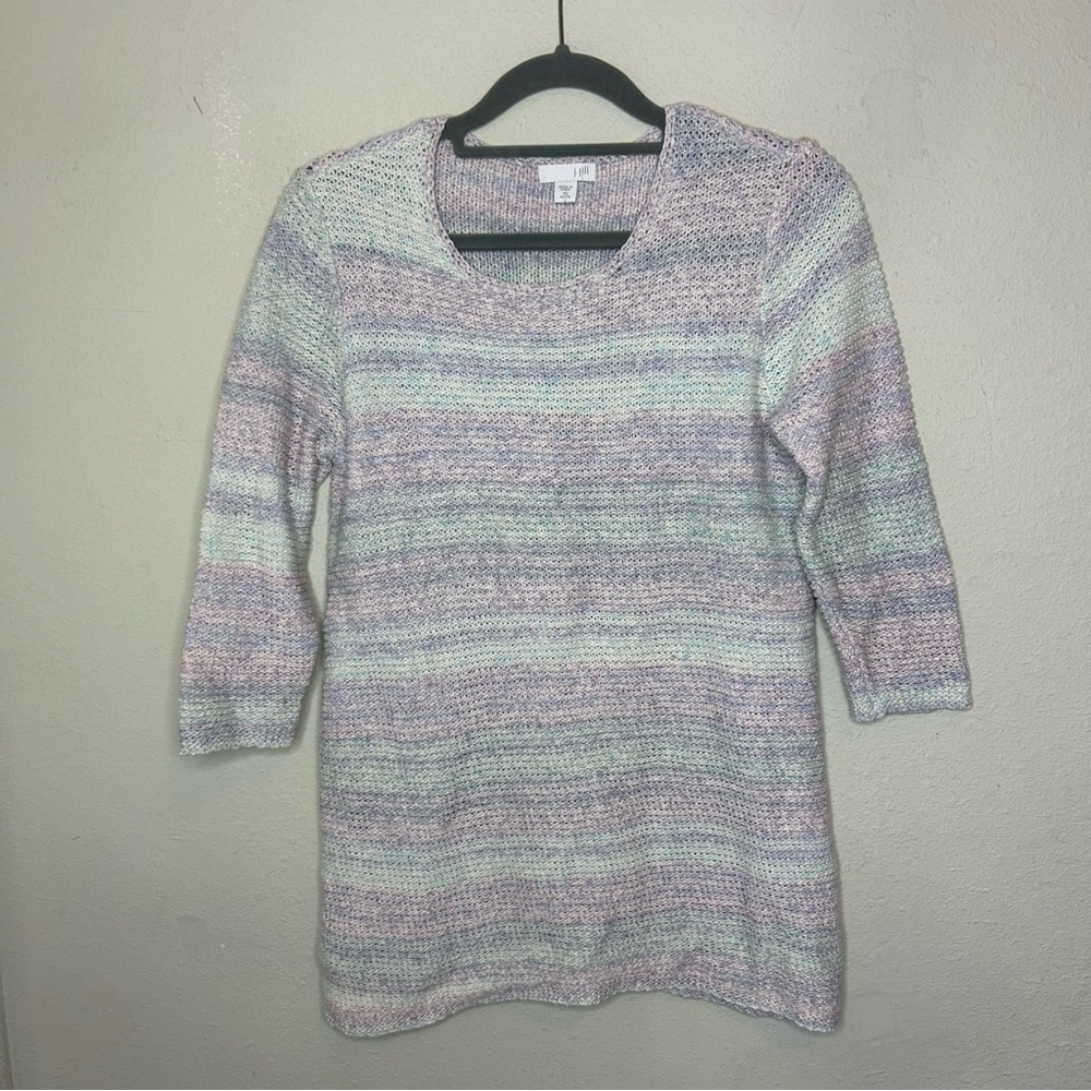 J. Jill 100% Cotton Knit Pastel Sweater Size XS Petite